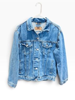 Vintage Capezio Jeans Denim Jacket L Embroidered Tractor Farm Western